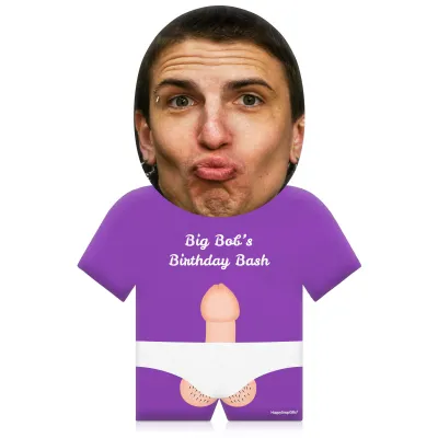 (50cm) Penis Theme (Light Skin Tone) Purple Soft Velvet Polyester Fabric (Personalised with Text)