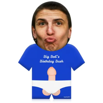 (35cm) Penis Theme (Light Skin Tone) Royal Blue Soft Velvet Polyester Fabric (Personalised with Text)