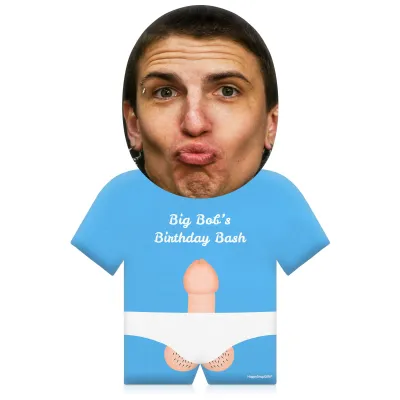 (50cm) Penis Theme (Light Skin Tone) Sky Blue Soft Velvet Polyester Fabric (Personalised with Text)