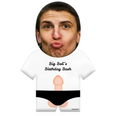 (35cm) Penis Theme (Light Skin Tone) White Soft Velvet Polyester Fabric (Personalised with Text)