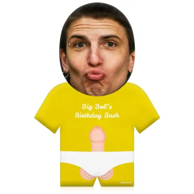 (50cm) Penis Theme (Light Skin Tone) Yellow Soft Velvet Polyester Fabric (Personalised with Text)