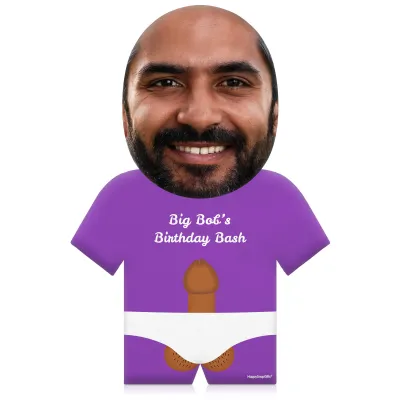 (35cm) Penis Theme (Mid Skin Tone) Purple Soft Velvet Polyester Fabric (Personalised with Text)