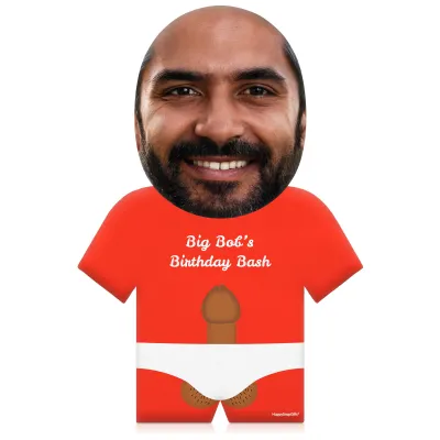 (35cm) Penis Theme (Mid Skin Tone) Red Soft Velvet Polyester Fabric (Personalised with Text)