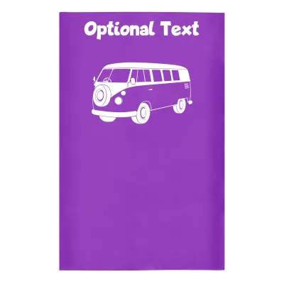 Small (35cm x 22cm) (Camper Van Icon) Purple - Stretch Polyester (Personalised with Text)