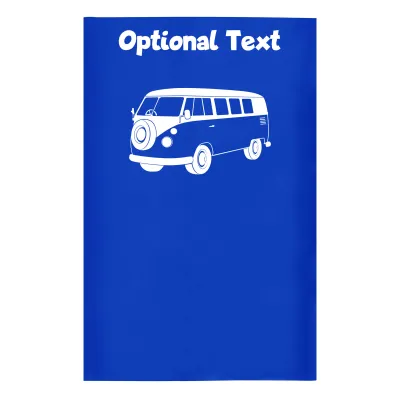 Small (35cm x 22cm) (Camper Van Icon) Royal Blue - Stretch Polyester (Personalised with Text)