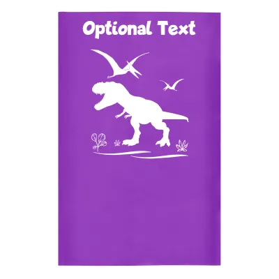 Small (35cm x 22cm) with Dinosaur Icon Purple - Stretch Polyester (Personalised with Text)