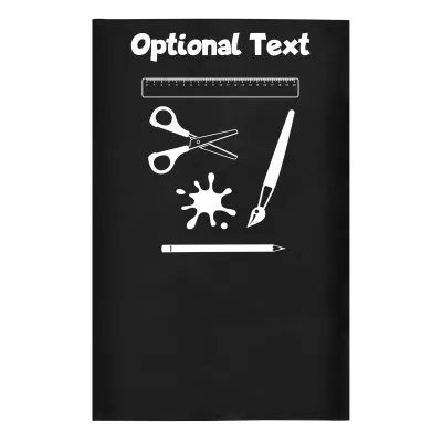 Small (35cm x 22cm) with Paint & Craft Icon Black - Stretch Polyester (Personalised with Text)