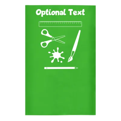 Small (35cm x 22cm) with Paint & Craft Icon Bright Green - Stretch Polyester (Personalised with Text)