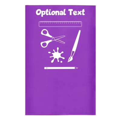 Small (35cm x 22cm) with Paint & Craft Icon Purple - Stretch Polyester (Personalised with Text)