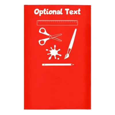 Small (35cm x 22cm) with Paint & Craft Icon Red - Stretch Polyester (Personalised with Text)