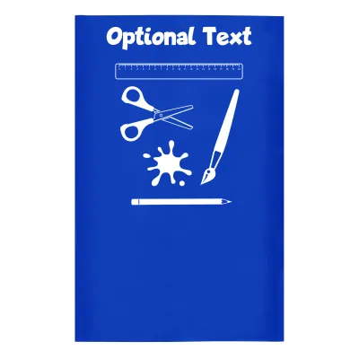 Small (35cm x 22cm) with Paint & Craft Icon Royal Blue - Stretch Polyester (Personalised with Text)