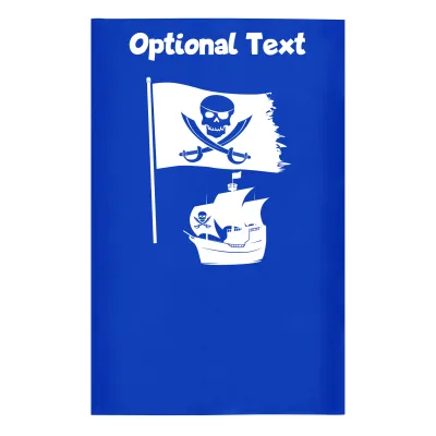 Small (35cm x 22cm) (Pirate Design) Royal Blue - Stretch Polyester (Personalised with Text)