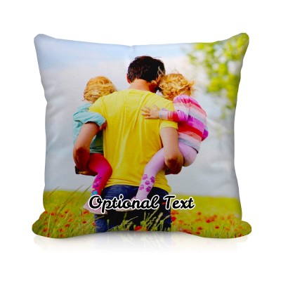 (25cm Square) with Removable Cover (Zip) (Personalised with Text)