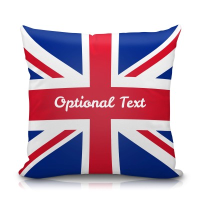 (25cm Square) with Red, White and Blue Union Jack Design Soft Velvet Polyester Fabric
