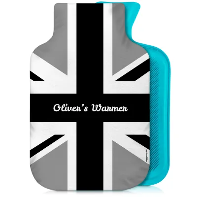2 Litre Black & White Soft Velvet Polyester Fabric and Removable Cover (Personalised with Text)