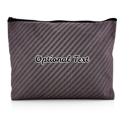 - Large - Carbon Fibre Design Grey Water Resistant Polyester Rip-Stop Fabric (Optional Personalised Gift Text)