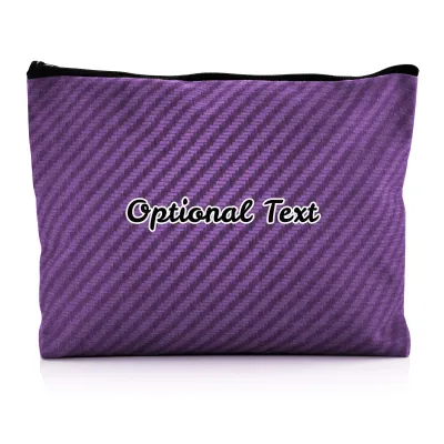 - Large - Carbon Fibre Design Purple Water Resistant Polyester Rip-Stop Fabric (Personalised with Text)