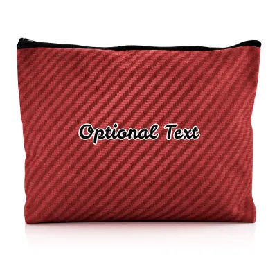 - Large - Carbon Fibre Design Red Water Resistant Polyester Rip-Stop Fabric (Personalised with Text)