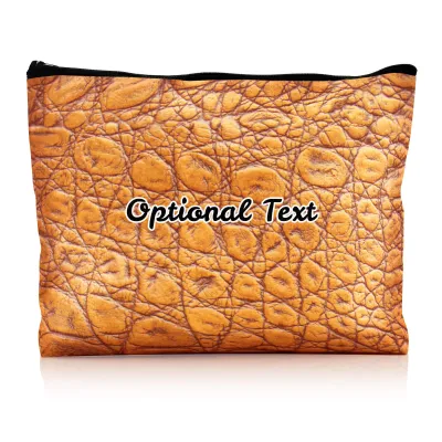 - Large - Crocodile Leather Design Gold Water Resistant Polyester Rip-Stop Fabric (Personalised with Text)