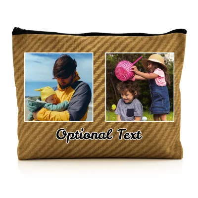 - Large - Carbon Fibre Design Gold Water Resistant Polyester Rip-Stop Fabric (Personalised with Text)