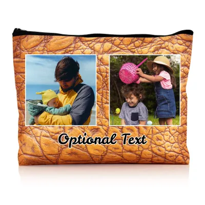 - Large - Crocodile Leather Design Gold Water Resistant Polyester Rip-Stop Fabric (Personalised with Text)