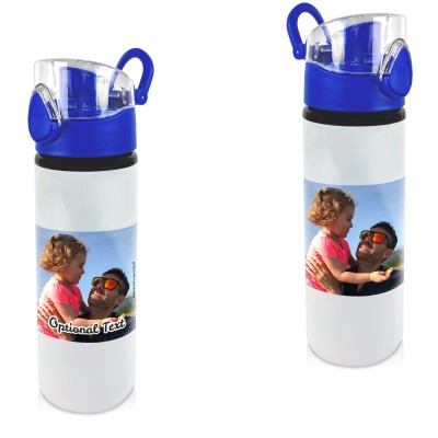 - Blue with 1 Photo Printed Front & Back (Personalised with Text)