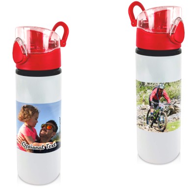 - Red with 2 Photos Printed Front & Back (Personalised with Text)
