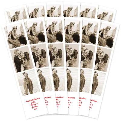 DIY Strips x 12 (21cm x 5cm) (Sepia Prints) (Personalised with Text)