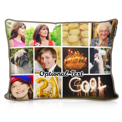 (57cm x 40cm) - Chocolate Luxury Cotton Fabric with Removable Cover (Zip) (Personalised with Text)