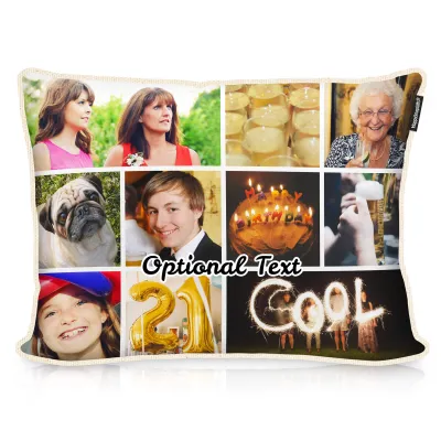 (57cm x 40cm) - Natural Organic Cotton with Removable Cover (Zip) (Personalised with Text)