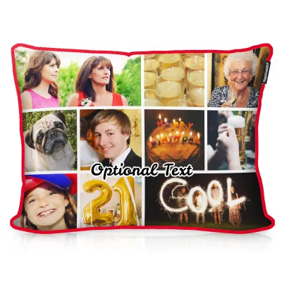 (57cm x 40cm) - Royal Blue Cotton Fabric with Removable Cover (Zip) (Personalised with Text)