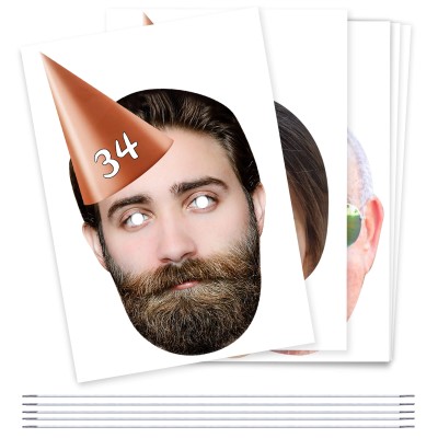 (Pack of 5) (Orange) DIY + Elastics (5 Different Faces) (Personalised with Text)