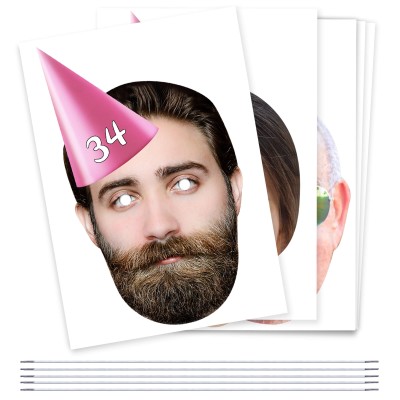 (Pack of 5) (Pink) DIY + Elastics (5 Different Faces) (Personalised with Text)