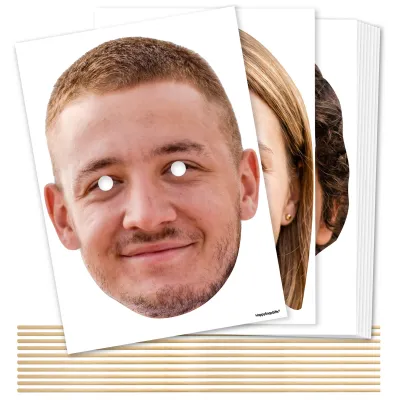 Pack of 10 (A4) DIY + Sticks (10 Different Faces)