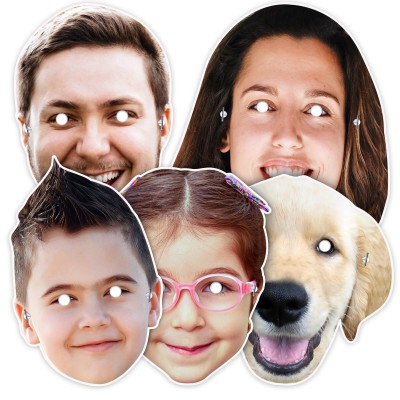 (Pack of 5) Finished Masks + Elastics (5 Different Faces)