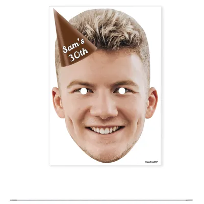 Single Mask x 1 (A4) with Hat Theme (Brown) DIY Mask + Elastic (Personalised with Text)