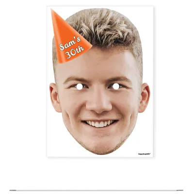 Single Mask x 1 (A4) with Hat Theme (Orange) DIY Mask + Elastic (Personalised with Text)