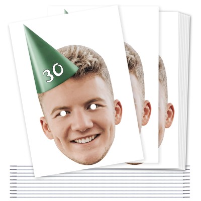 (Pack of 10) (Green) DIY + Elastics (10 of Same Faces) (Personalised with Text)