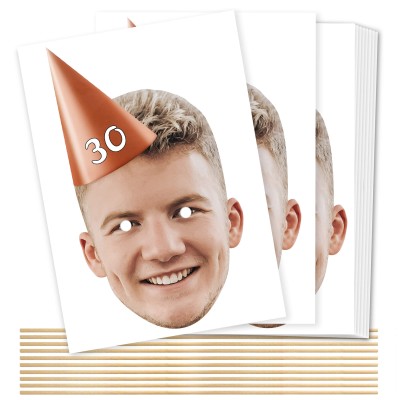 (Pack of 10) (Orange) DIY + Sticks (10 of Same Faces) (Personalised with Text)