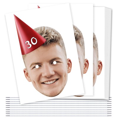 (Pack of 10) (Red) DIY + Elastics (10 of Same Faces) (Personalised with Text)