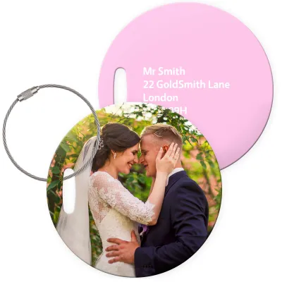 (10cm Circle) Baby Pink with Metal Loop (Personalised with Text)