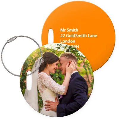 (10cm Circle) Burnt Orange with Metal Loop (Personalised with Text)