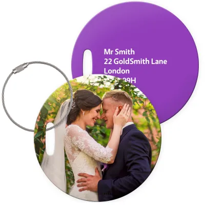 (10cm Circle) Purple with Metal Loop (Personalised with Text)