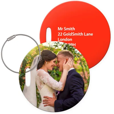 (10cm Circle) Red with Metal Loop (Personalised with Text)