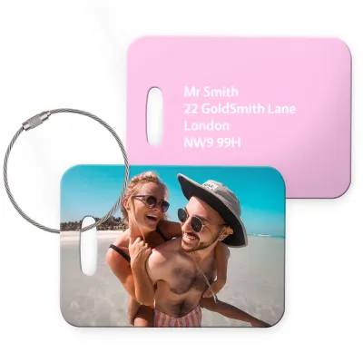 (10cm x 7cm) Baby Pink with Metal Loop (Personalised with Text)