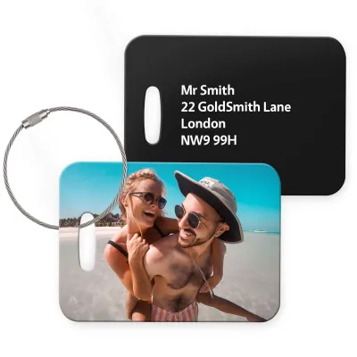 (10cm x 7cm) Black with Metal Loop (Personalised with Text)