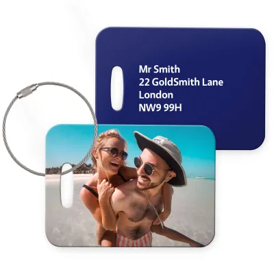 (10cm x 7cm) Navy Blue with Metal Loop (Personalised with Text)