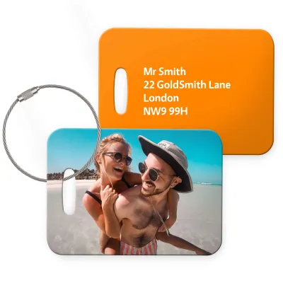 (10cm x 7cm) Burnt Orange with Metal Loop (Personalised with Text)