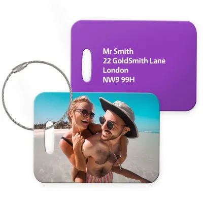 (10cm x 7cm) Purple with Metal Loop (Personalised with Text)