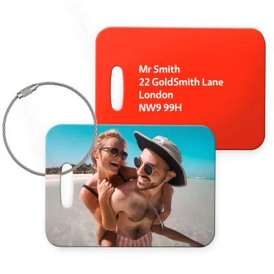 (10cm x 7cm) Red with Metal Loop (Personalised with Text)